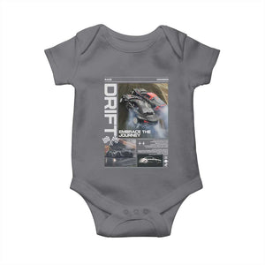 Vintage Japanese Drift Race Car Baby Onesie Cool Retro Vintage JDM Tokyo Japan Drifting TS10 Charcoal Print Your Wear