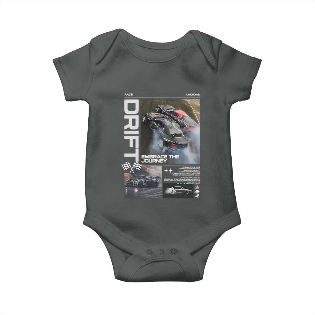 Vintage Japanese Drift Race Car Baby Onesie Cool Retro Vintage JDM Tokyo Japan Drifting TS10 Dark Heather Print Your Wear