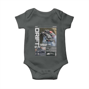 Vintage Japanese Drift Race Car Baby Onesie Cool Retro Vintage JDM Tokyo Japan Drifting TS10 Dark Heather Print Your Wear