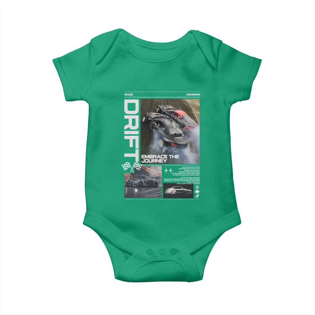 Vintage Japanese Drift Race Car Baby Onesie Cool Retro Vintage JDM Tokyo Japan Drifting TS10 Irish Green Print Your Wear