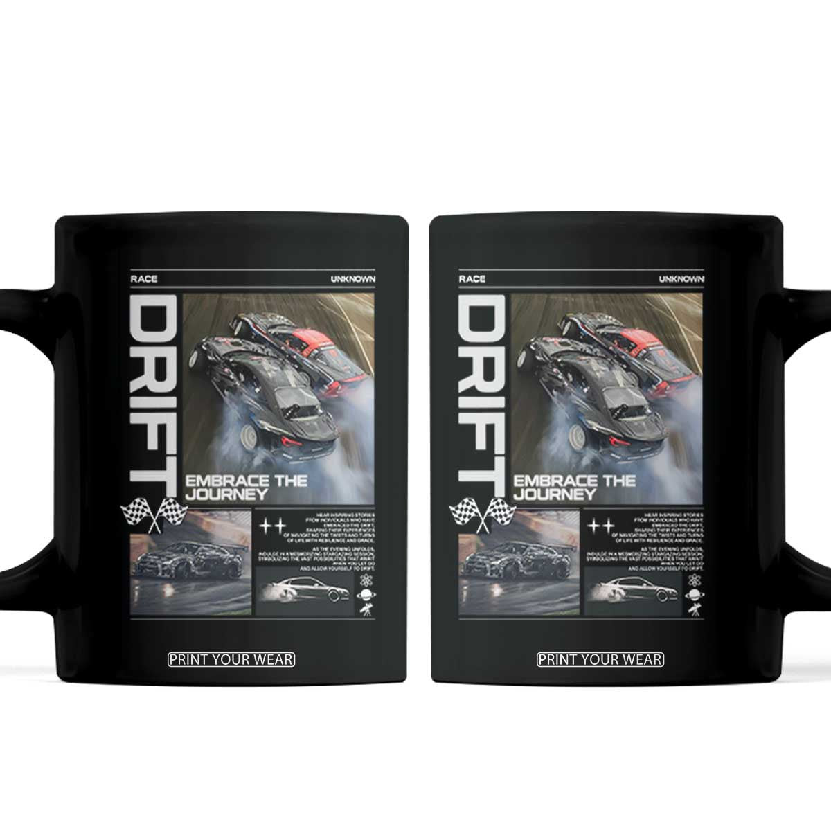 Vintage Japanese Drift Race Car Coffee Mug Cool Retro Vintage JDM Tokyo Japan Drifting TS10 Black Print Your Wear