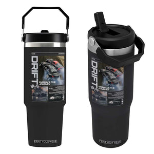 Vintage Japanese Drift Race Car Flip Straw Tumbler Cool Retro Vintage JDM Tokyo Japan Drifting TS10 One Size: 30 oz Black Print Your Wear