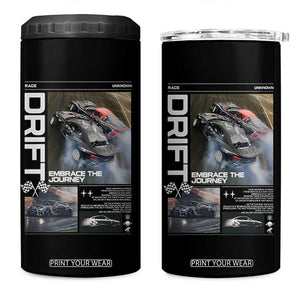 Vintage Japanese Drift Race Car 4 in 1 Can Cooler Tumbler Cool Retro Vintage JDM Tokyo Japan Drifting TS10 One Size: 16 oz Black Print Your Wear