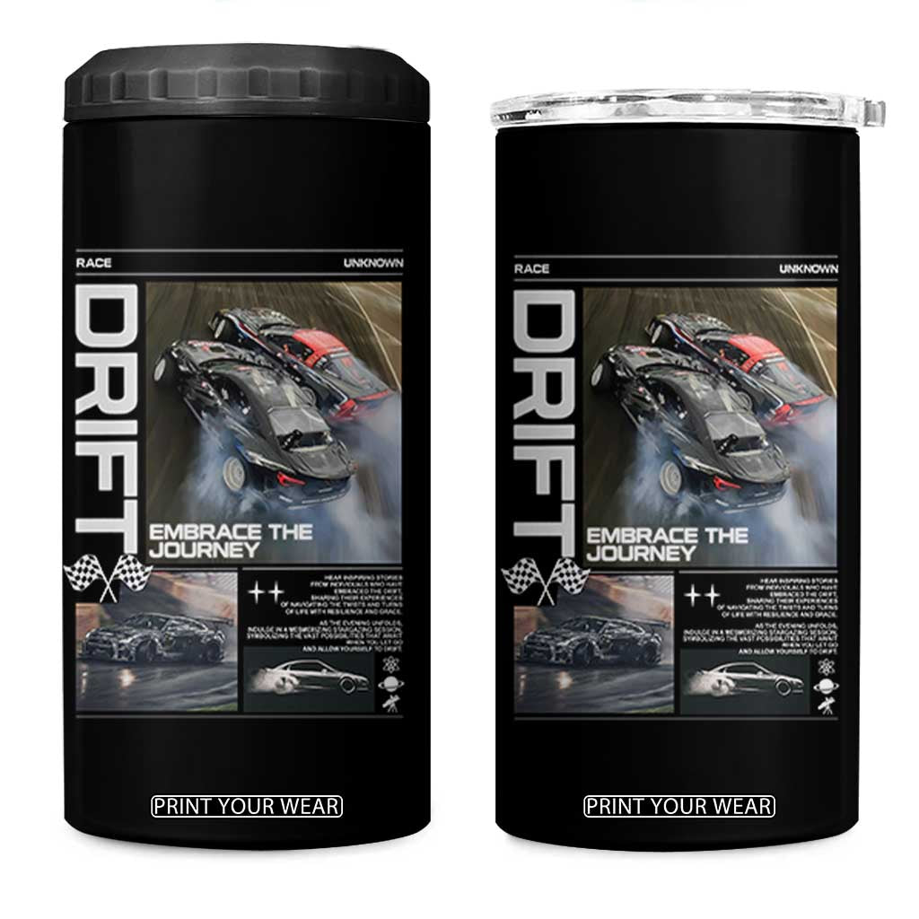 Vintage Japanese Drift Race Car 4 in 1 Can Cooler Tumbler Cool Retro Vintage JDM Tokyo Japan Drifting TS10 One Size: 16 oz Black Print Your Wear