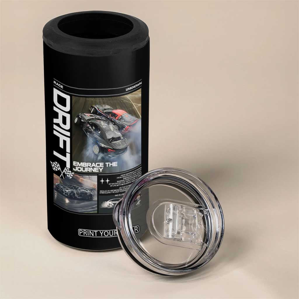 Vintage Japanese Drift Race Car 4 in 1 Can Cooler Tumbler Cool Retro Vintage JDM Tokyo Japan Drifting TS10 Print Your Wear