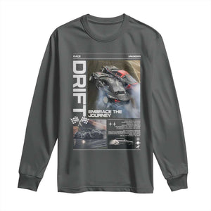Vintage Japanese Drift Race Car Long Sleeve Shirt Cool Retro Vintage JDM Tokyo Japan Drifting TS10 Dark Heather Print Your Wear