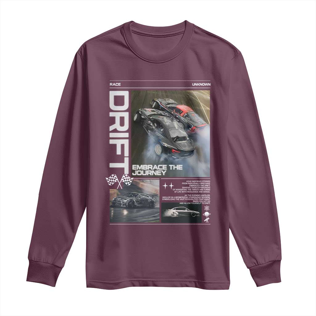 Vintage Japanese Drift Race Car Long Sleeve Shirt Cool Retro Vintage JDM Tokyo Japan Drifting TS10 Maroon Print Your Wear