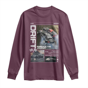 Vintage Japanese Drift Race Car Long Sleeve Shirt Cool Retro Vintage JDM Tokyo Japan Drifting TS10 Maroon Print Your Wear