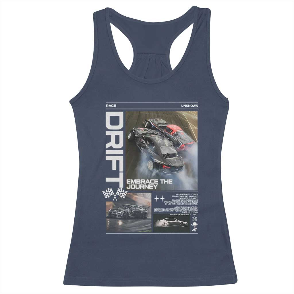 Vintage Japanese Drift Race Car Racerback Tank Top Cool Retro Vintage JDM Tokyo Japan Drifting TS10 Navy Print Your Wear