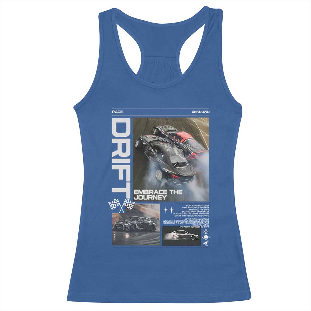 Vintage Japanese Drift Race Car Racerback Tank Top Cool Retro Vintage JDM Tokyo Japan Drifting TS10 Royal Blue Print Your Wear