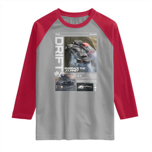 Vintage Japanese Drift Race Car Raglan Shirt Cool Retro Vintage JDM Tokyo Japan Drifting TS10 Sport Gray Red Print Your Wear