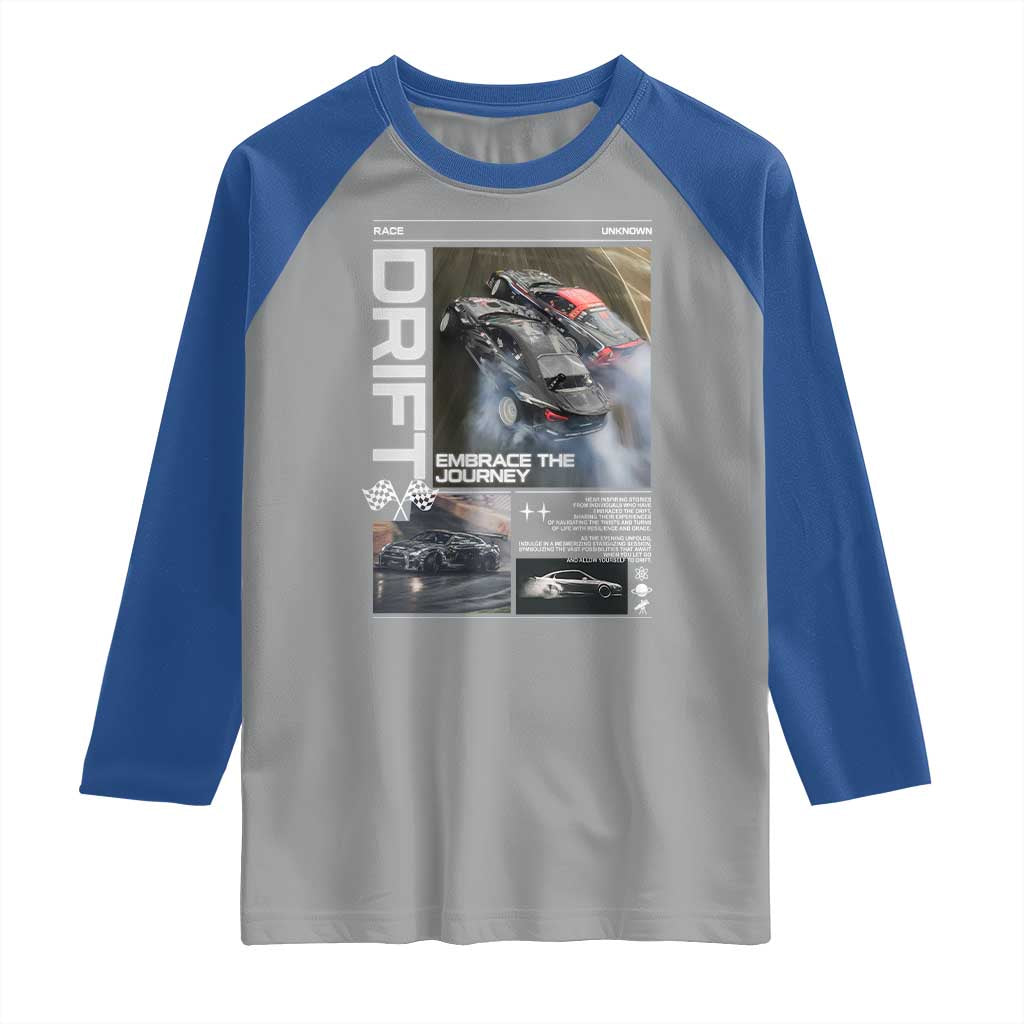 Vintage Japanese Drift Race Car Raglan Shirt Cool Retro Vintage JDM Tokyo Japan Drifting TS10 Sport Gray Royal Print Your Wear