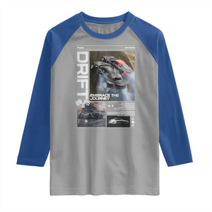 Vintage Japanese Drift Race Car Raglan Shirt Cool Retro Vintage JDM Tokyo Japan Drifting TS10 Sport Gray Royal Print Your Wear