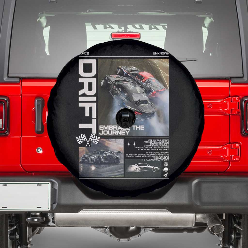 Vintage Japanese Drift Race Car Spare Tire Cover Cool Retro Vintage JDM Tokyo Japan Drifting TS10 Black Print Your Wear