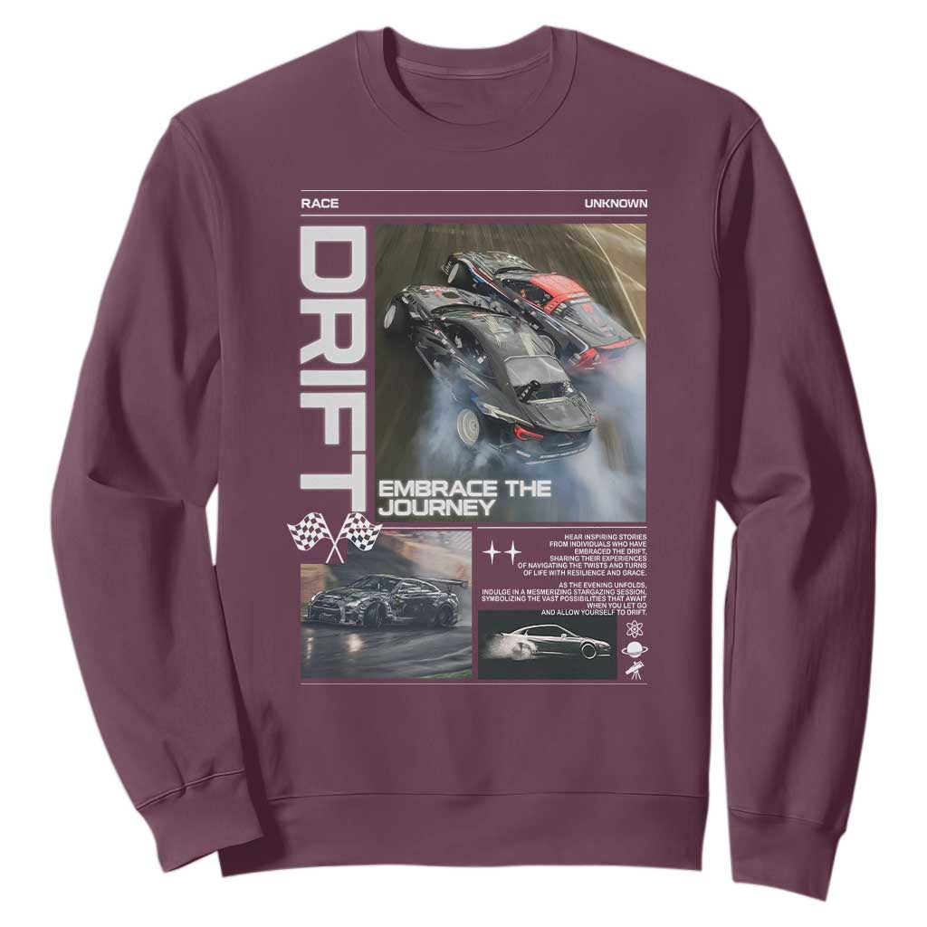 Vintage Japanese Drift Race Car Sweatshirt Cool Retro Vintage JDM Tokyo Japan Drifting TS10 Maroon Print Your Wear