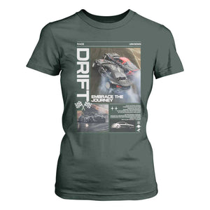 Vintage Japanese Drift Race Car T Shirt For Women Cool Retro Vintage JDM Tokyo Japan Drifting TS10 Dark Forest Green Print Your Wear