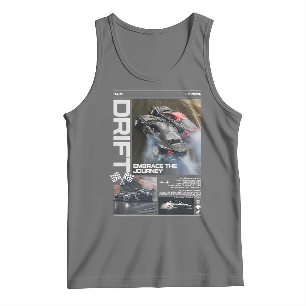 Vintage Japanese Drift Race Car Tank Top Cool Retro Vintage JDM Tokyo Japan Drifting TS10 Black Heather Print Your Wear