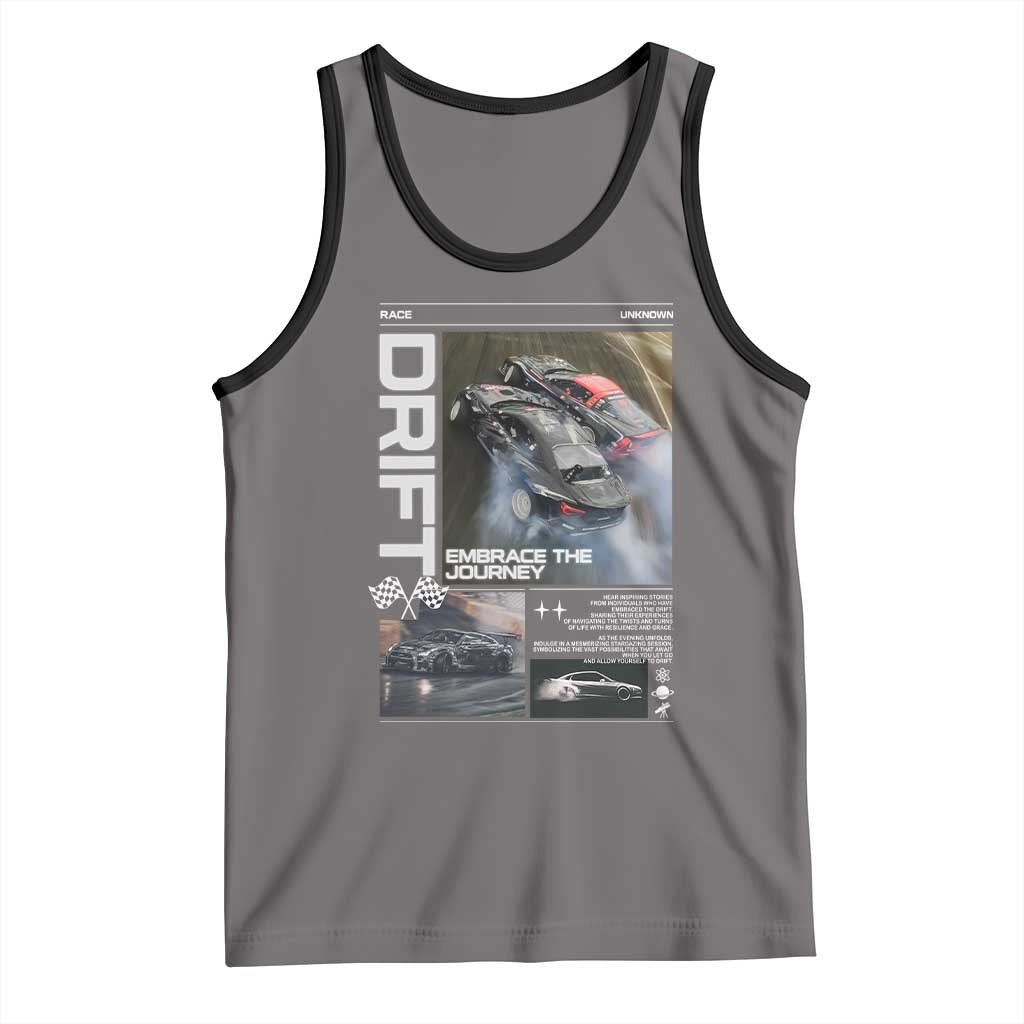 Vintage Japanese Drift Race Car Tank Top Cool Retro Vintage JDM Tokyo Japan Drifting TS10 Deep Heather Black Print Your Wear