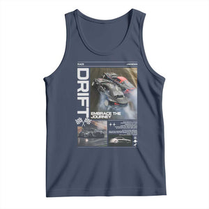Vintage Japanese Drift Race Car Tank Top Cool Retro Vintage JDM Tokyo Japan Drifting TS10 Navy Print Your Wear