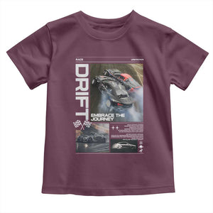 Vintage Japanese Drift Race Car Toddler T Shirt Cool Retro Vintage JDM Tokyo Japan Drifting TS10 Maroon Print Your Wear