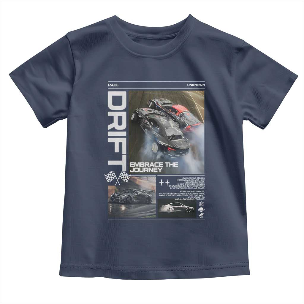 Vintage Japanese Drift Race Car Toddler T Shirt Cool Retro Vintage JDM Tokyo Japan Drifting TS10 Navy Print Your Wear