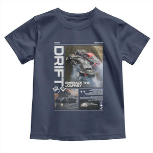 Vintage Japanese Drift Race Car Toddler T Shirt Cool Retro Vintage JDM Tokyo Japan Drifting TS10 Navy Print Your Wear