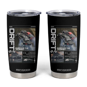 Vintage Japanese Drift Race Car Tumbler Cup Cool Retro Vintage JDM Tokyo Japan Drifting TS10 Black Print Your Wear