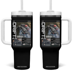 Vintage Japanese Drift Race Car Tumbler With Handle Cool Retro Vintage JDM Tokyo Japan Drifting TS10 One Size: 40 oz Black Print Your Wear