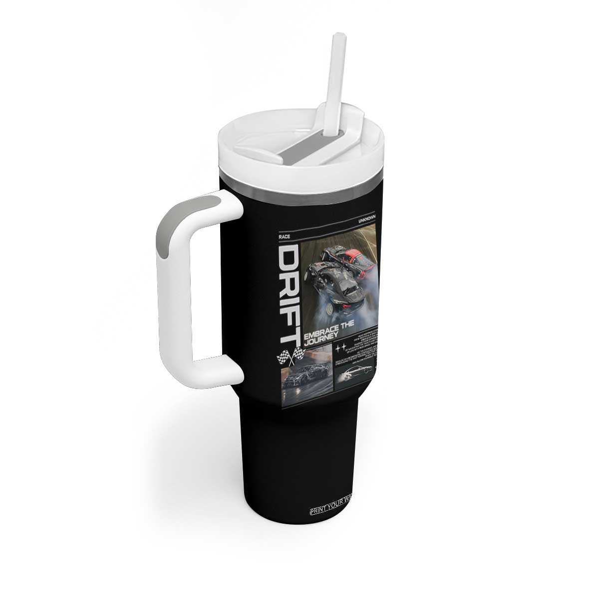Vintage Japanese Drift Race Car Tumbler With Handle Cool Retro Vintage JDM Tokyo Japan Drifting TS10 Print Your Wear