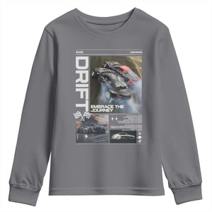 Vintage Japanese Drift Race Car Youth Sweatshirt Cool Retro Vintage JDM Tokyo Japan Drifting TS10 Charcoal Print Your Wear