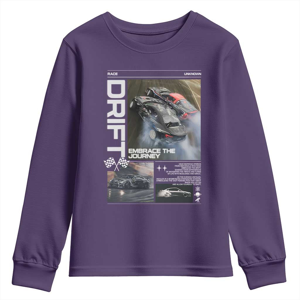 Vintage Japanese Drift Race Car Youth Sweatshirt Cool Retro Vintage JDM Tokyo Japan Drifting TS10 Purple Print Your Wear