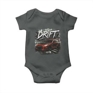 Vintage Japanese Drift Race Car Baby Onesie Retro Vintage JDM Tokyo Japan Drifting TS10 Dark Heather Print Your Wear