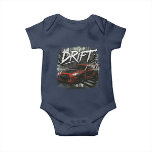 Vintage Japanese Drift Race Car Baby Onesie Retro Vintage JDM Tokyo Japan Drifting TS10 Navy Print Your Wear