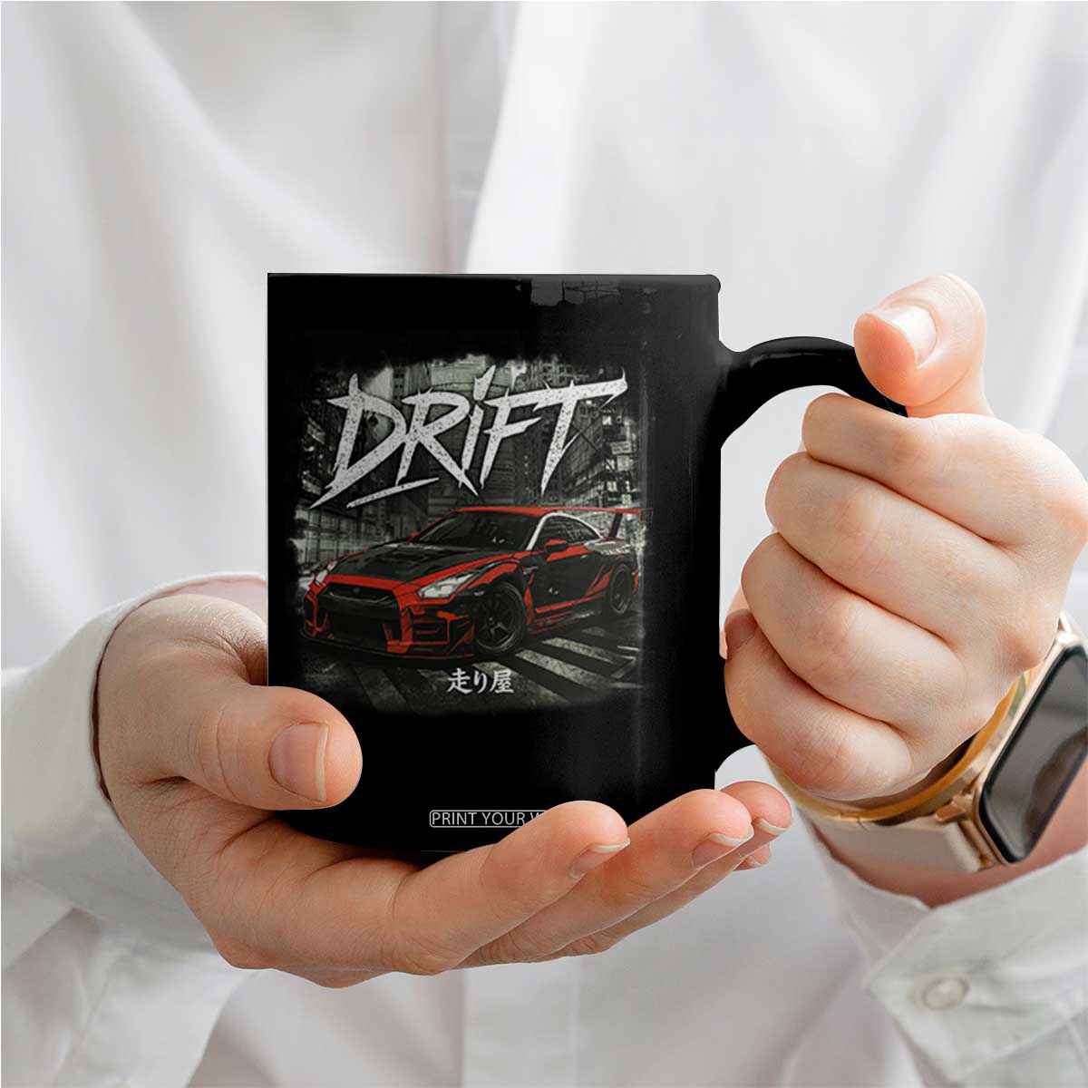 Vintage Japanese Drift Race Car Coffee Mug Retro Vintage JDM Tokyo Japan Drifting TS10 Print Your Wear