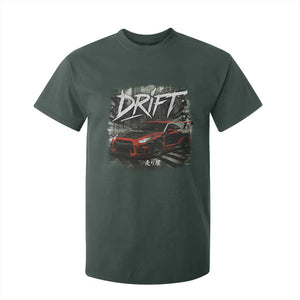 Vintage Japanese Drift Race Car T Shirt For Kid Retro Vintage JDM Tokyo Japan Drifting TS10 Dark Forest Green Print Your Wear