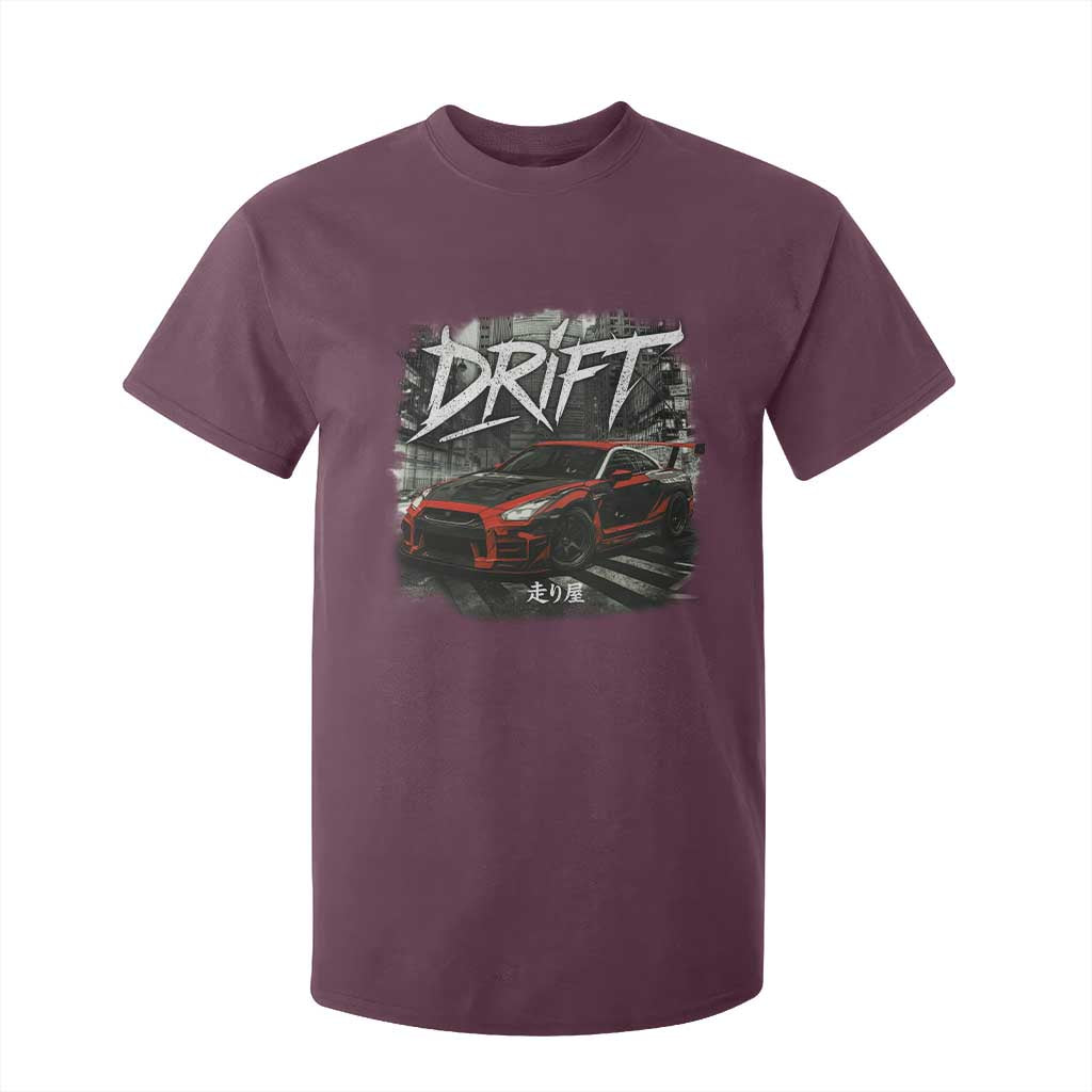 Vintage Japanese Drift Race Car T Shirt For Kid Retro Vintage JDM Tokyo Japan Drifting TS10 Maroon Print Your Wear
