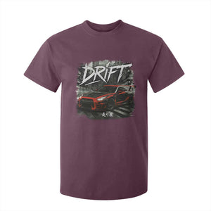 Vintage Japanese Drift Race Car T Shirt For Kid Retro Vintage JDM Tokyo Japan Drifting TS10 Maroon Print Your Wear