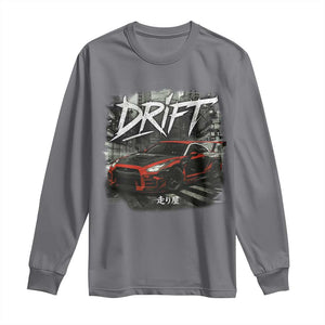 Vintage Japanese Drift Race Car Long Sleeve Shirt Retro Vintage JDM Tokyo Japan Drifting TS10 Charcoal Print Your Wear