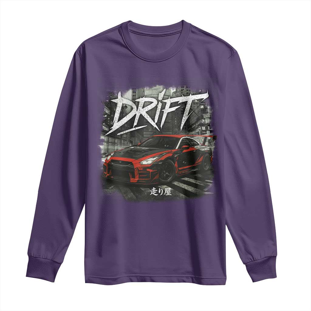 Vintage Japanese Drift Race Car Long Sleeve Shirt Retro Vintage JDM Tokyo Japan Drifting TS10 Purple Print Your Wear