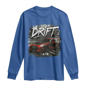 Vintage Japanese Drift Race Car Long Sleeve Shirt Retro Vintage JDM Tokyo Japan Drifting TS10 Royal Blue Print Your Wear