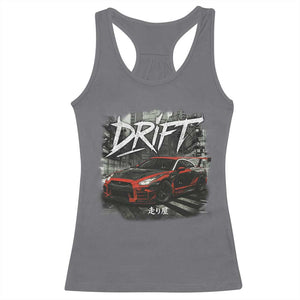 Vintage Japanese Drift Race Car Racerback Tank Top Retro Vintage JDM Tokyo Japan Drifting TS10 Charcoal Print Your Wear