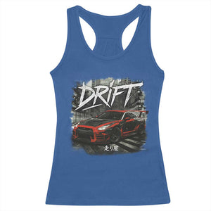 Vintage Japanese Drift Race Car Racerback Tank Top Retro Vintage JDM Tokyo Japan Drifting TS10 Royal Blue Print Your Wear