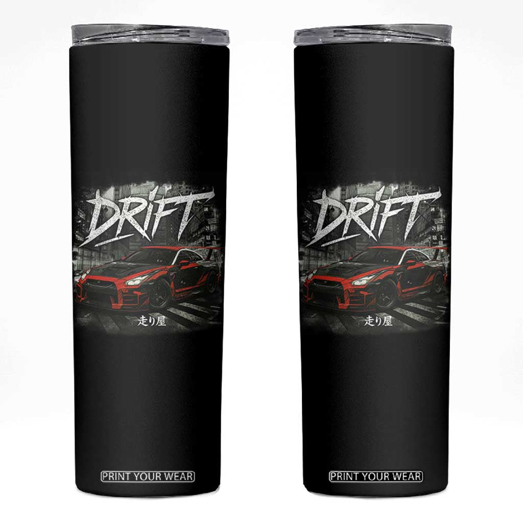 Vintage Japanese Drift Race Car Skinny Tumbler Retro Vintage JDM Tokyo Japan Drifting TS10 Black Print Your Wear