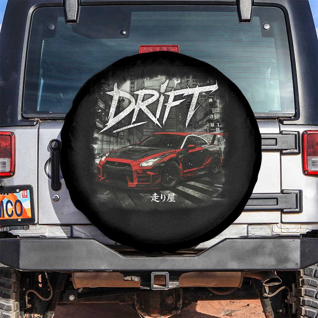 Vintage Japanese Drift Race Car Spare Tire Cover Retro Vintage JDM Tokyo Japan Drifting TS10 No hole Black Print Your Wear