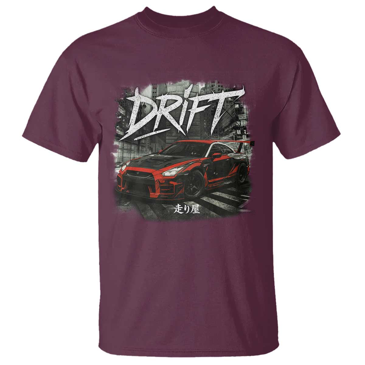 Vintage Japanese Drift Race Car T Shirt Retro Vintage JDM Tokyo Japan Drifting TS10 Maroon Print Your Wear
