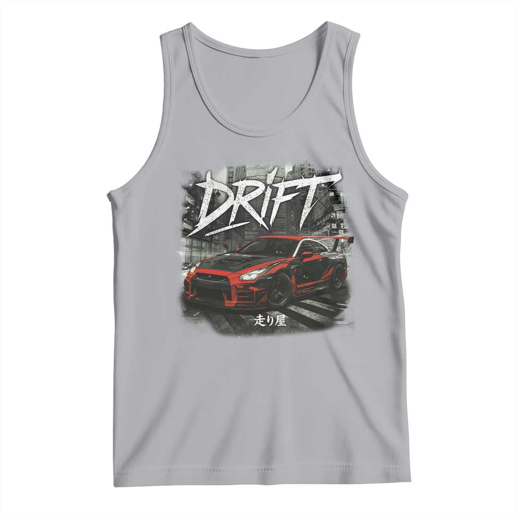Vintage Japanese Drift Race Car Tank Top Retro Vintage JDM Tokyo Japan Drifting TS10 Athletic Heather Print Your Wear
