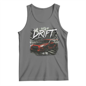 Vintage Japanese Drift Race Car Tank Top Retro Vintage JDM Tokyo Japan Drifting TS10 Black Heather Print Your Wear