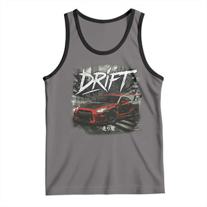 Vintage Japanese Drift Race Car Tank Top Retro Vintage JDM Tokyo Japan Drifting TS10 Deep Heather Black Print Your Wear