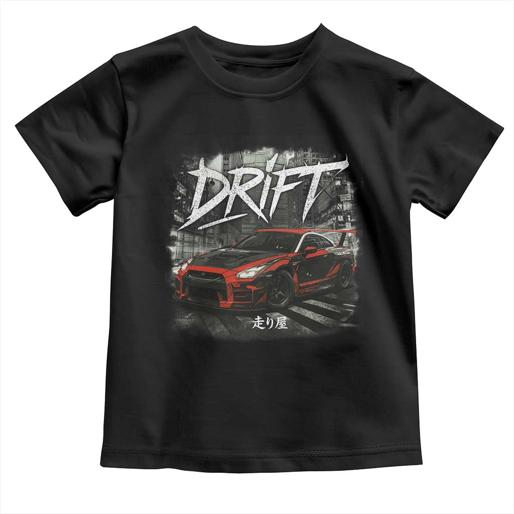 Vintage Japanese Drift Race Car Toddler T Shirt Retro Vintage JDM Tokyo Japan Drifting TS10 Black Print Your Wear