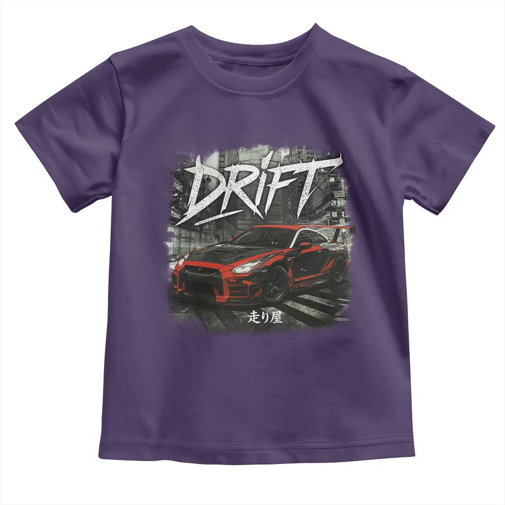 Vintage Japanese Drift Race Car Toddler T Shirt Retro Vintage JDM Tokyo Japan Drifting TS10 Purple Print Your Wear